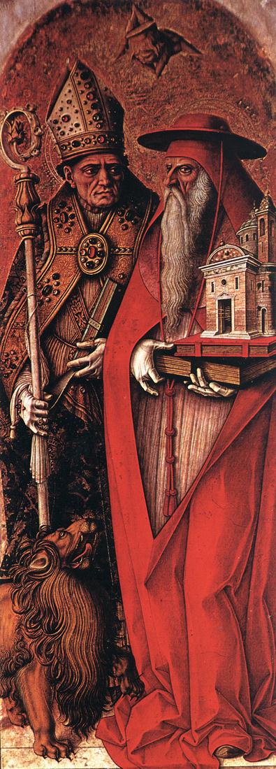 CRIVELLI, Carlo St Jerome and St Augustine dsfg